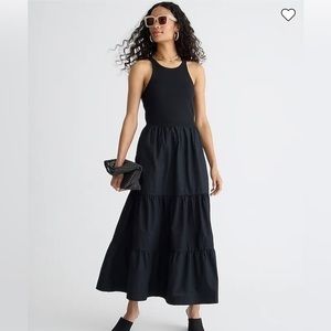 J.Crew Vintage rib high-neck cutaway tank dress with poplin skirt size 3X NWT